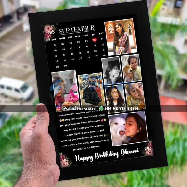 Customized Birthday Calendar Collage Frame for Your Bestie