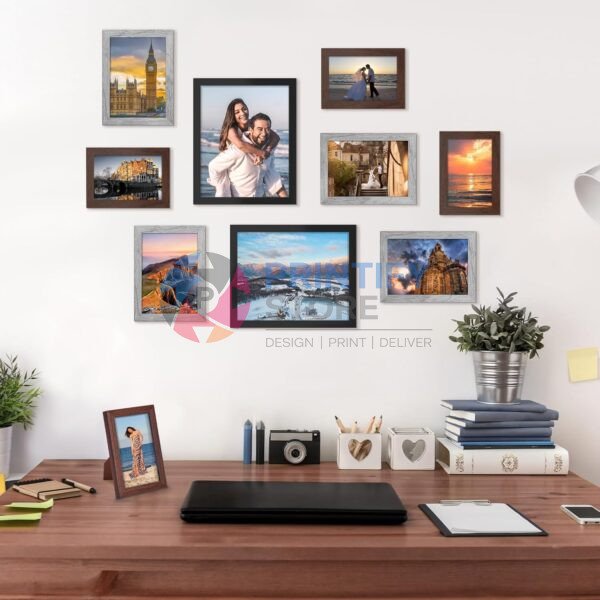 upsimples 10 Pack Picture Frames Collage Wall Decor for Mounting or Tabletop Display, Photo Gallery Frame Set for Family