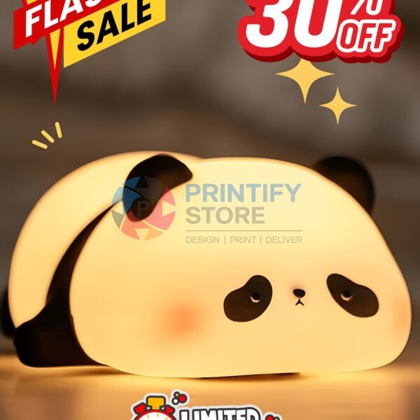 CUTE SLICONE LED NIGHT LIGHT USB RECHARGEABLE TOUCH CONTROL - PANDA